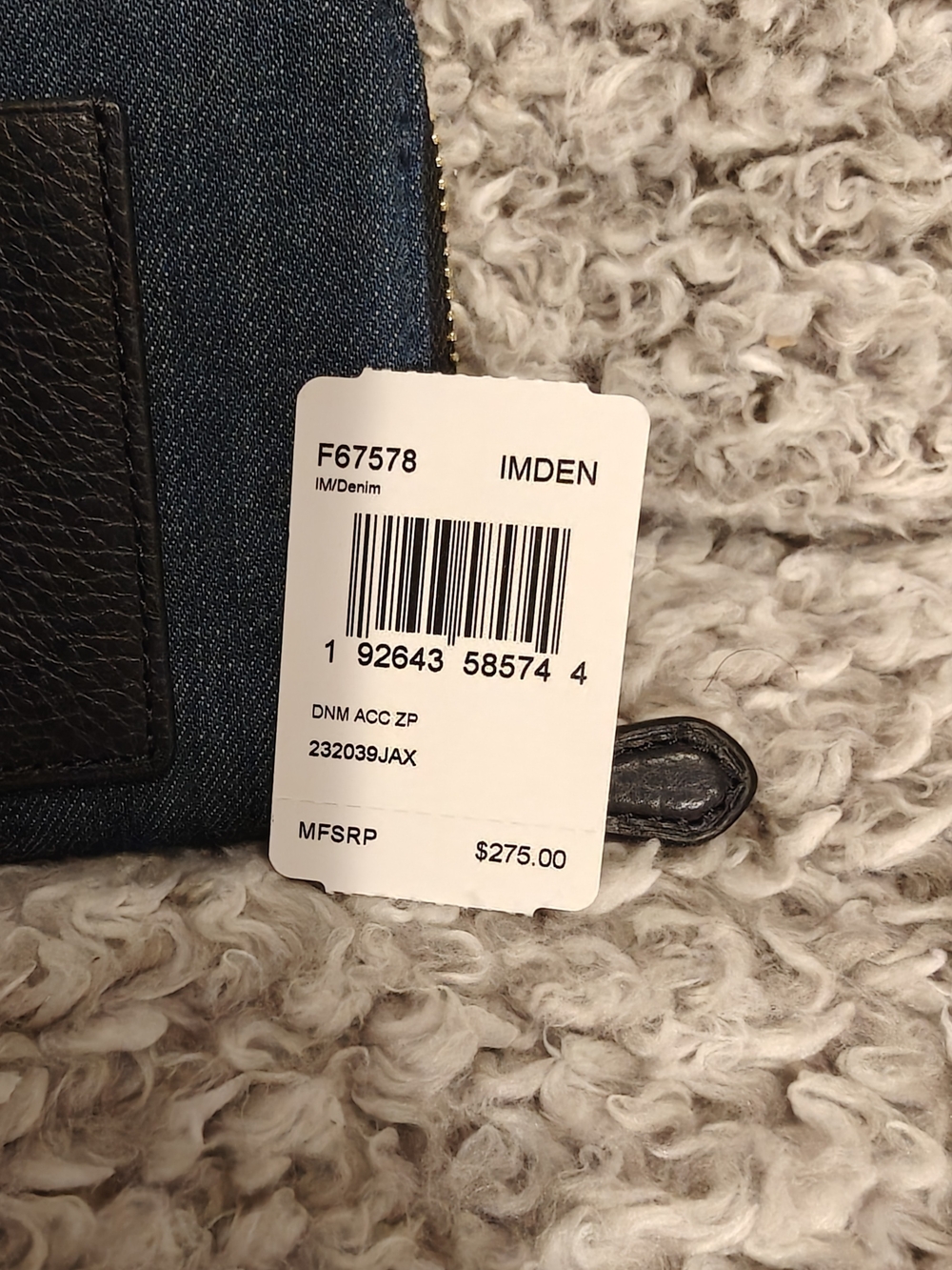 COACH DENIM & NAVY LEATHER ZIP WALLET - Picture 6 of 6